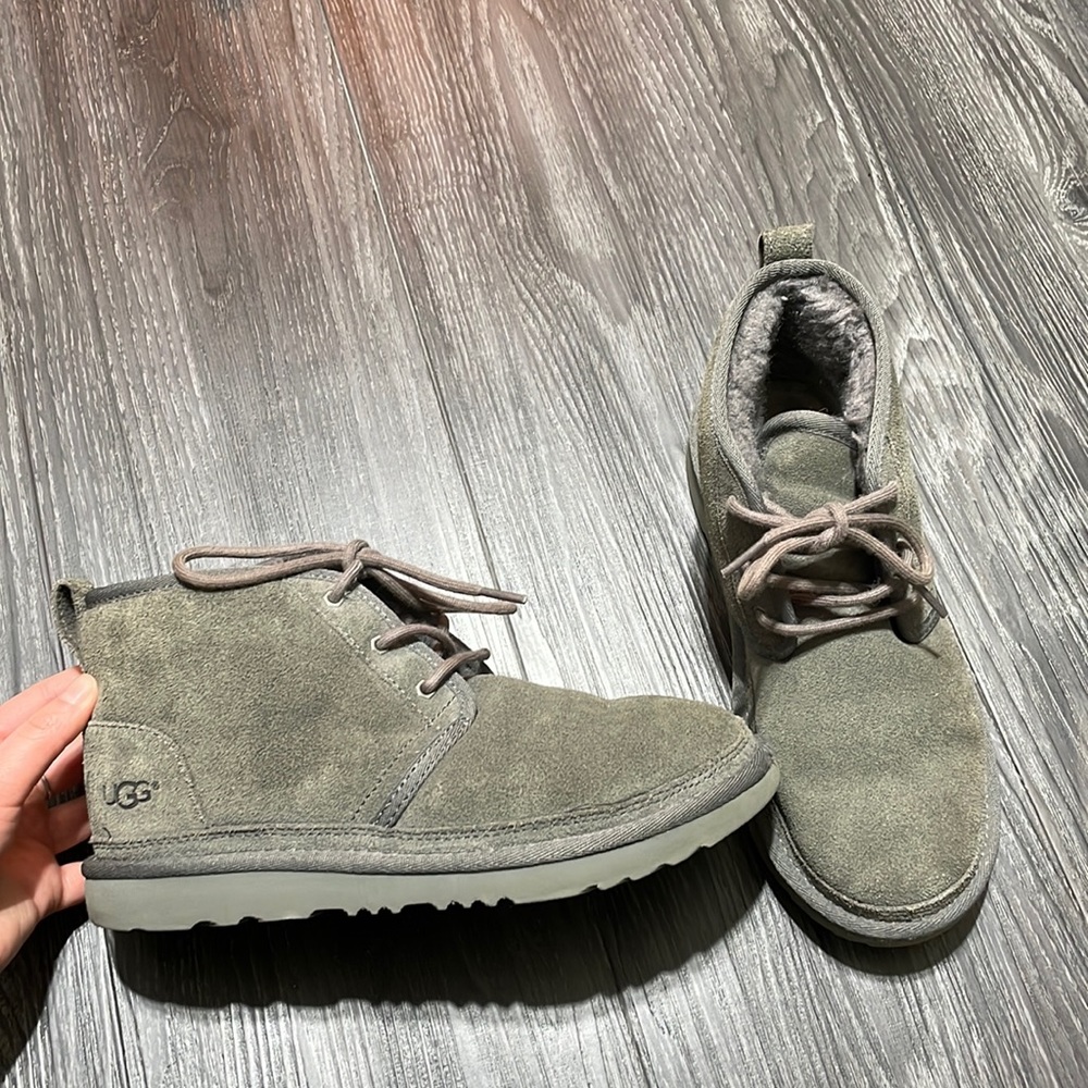 Grey ugg lace up boots